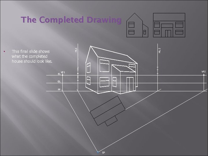 This final slide shows what the completed house should look like. EL HL 2