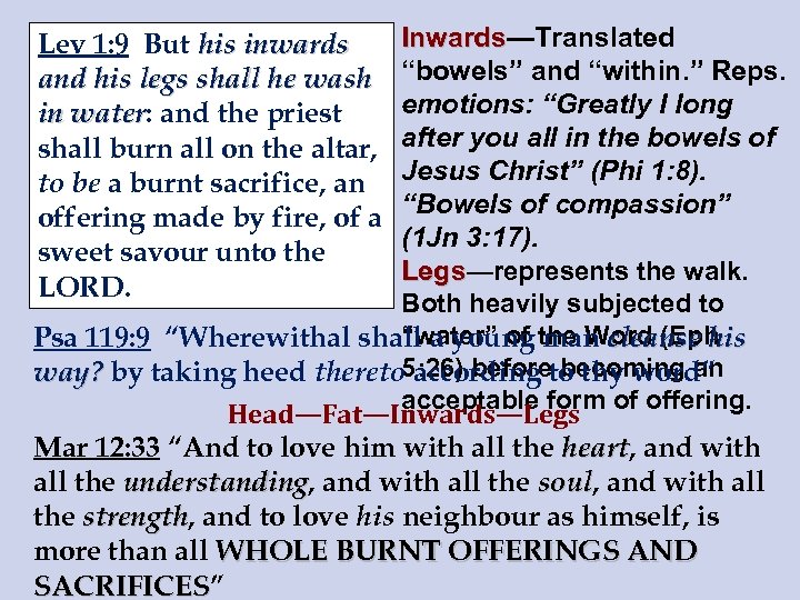 Inwards—Translated Inwards “bowels” and “within. ” Reps. emotions: “Greatly I long after you all