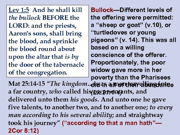 Lev 1: 5 And he shall kill the bullock BEFORE the LORD: and the