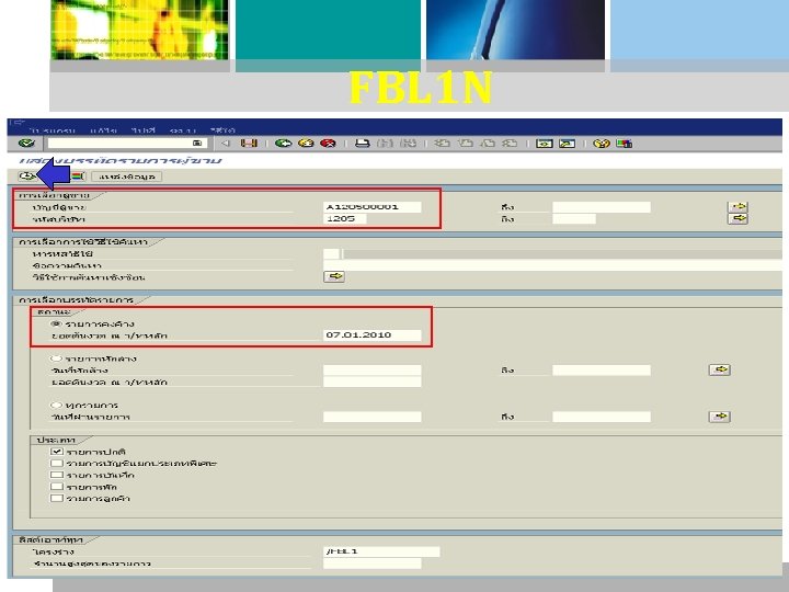 FBL 1 N : รายงานแสดงบรรทดรายการผขา ย 