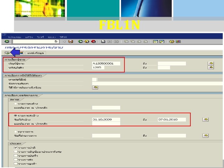 FBL 1 N : รายงานแสดงบรรทดรายการผขา ย 