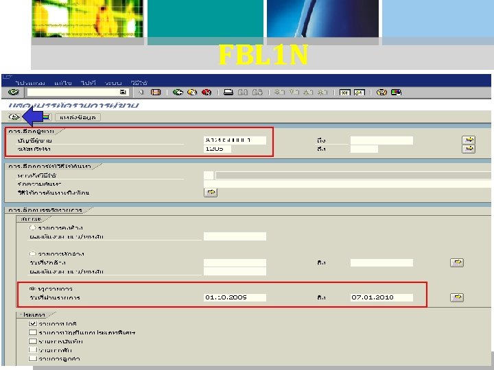 FBL 1 N : รายงานแสดงบรรทดรายการผขา ย 