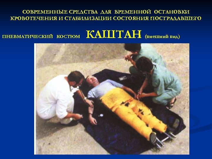 СОВРЕМЕННЫЕ СРЕДСТВА ДЛЯ ВРЕМЕННОЙ ОСТАНОВКИ КРОВОТЕЧЕНИЯ И СТАБИЛИЗАЦИИ СОСТОЯНИЯ ПОСТРАДАВШЕГО ПНЕВМАТИЧЕСКИЙ КОСТЮМ КАШТАН (внешний