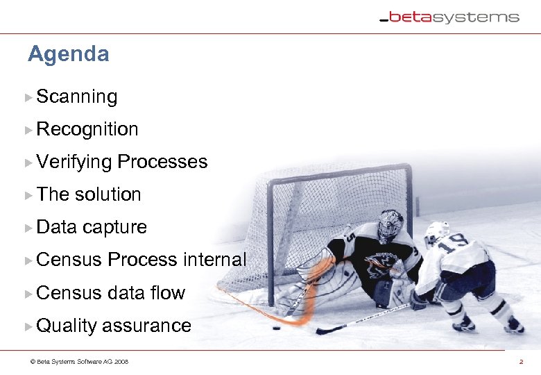 Agenda Scanning Recognition Verifying The Processes solution Data capture Census Process internal Census data