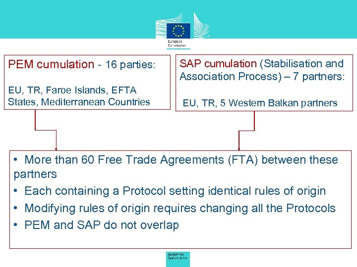 PEM cumulation - 16 parties: EU, TR, Faroe Islands, EFTA States, Mediterranean Countries SAP