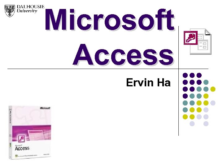 Microsoft Access Ervin Ha 