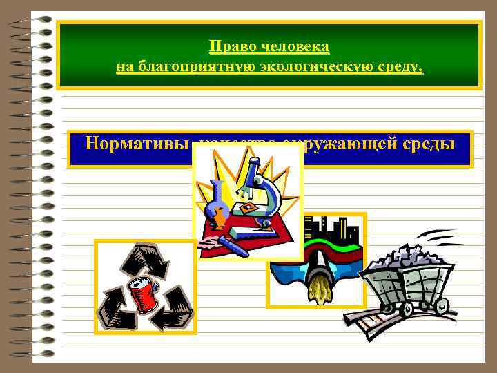 Право человека на благоприятную экологическую среду. Нормативы качества окружающей среды 