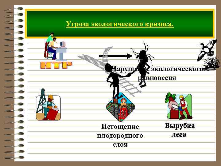 Угроза экологического кризиса. Нарушение экологического равновесия Истощение плодородного слоя Вырубка леса 