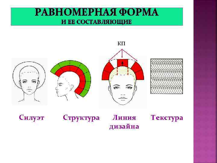 РАВНОМЕРНАЯ ФОРМА И ЕЕ СОСТАВЛЯЮЩИЕ КП Силуэт Структура Линия дизайна Текстура 