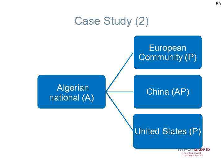 59 Case Study (2) European Community (P) Algerian national (A) China (AP) United States