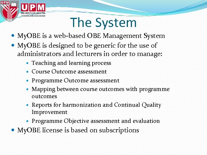 My Obe Outcome Based Education Management System Patent