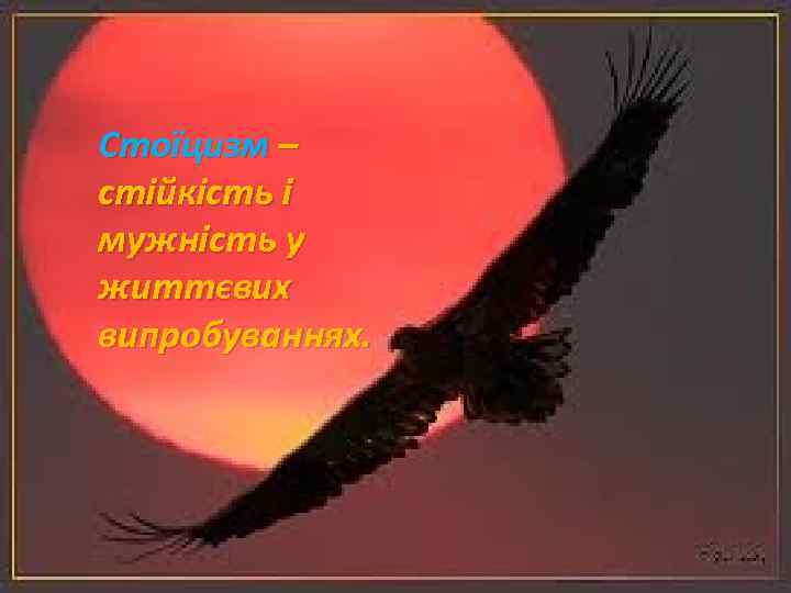 Стоїцизм – стійкість і мужність у життєвих випробуваннях. 