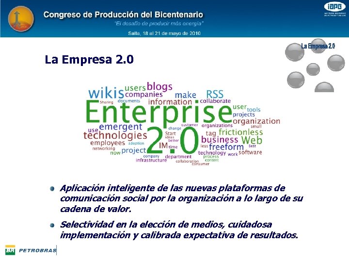 La Empresa 2. 0 Aplicación inteligente de las nuevas plataformas de comunicación social por