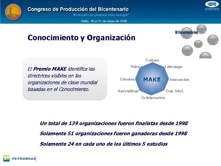 Conocimiento y Organización Cultura El Premio MAKE identifica las directrices visibles en las organizaciones