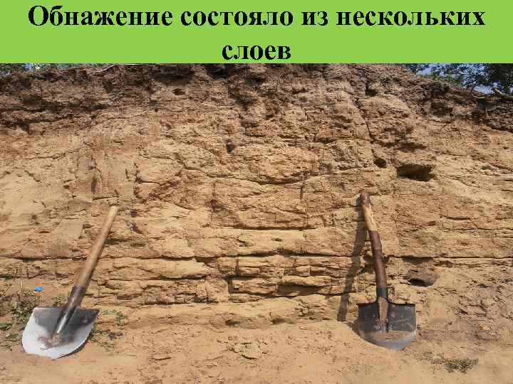 Обнажение состояло из нескольких слоев 