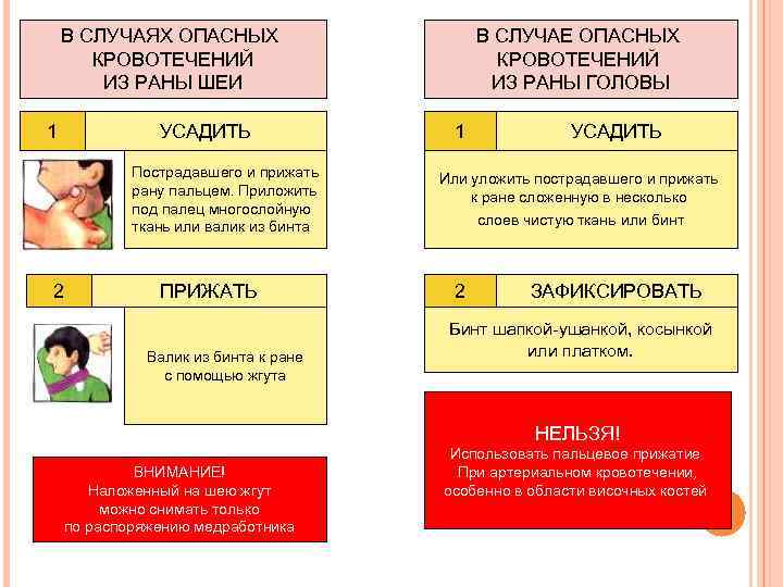 Под приложить. В случаях опасных кровотечений из раны шеи. Оказание первой в случае опасных кровотечений. Первая помощь в случаях опасных кровотечений из раны шеи. Действия в случае опасных кровотечений из РАН шеи головы.