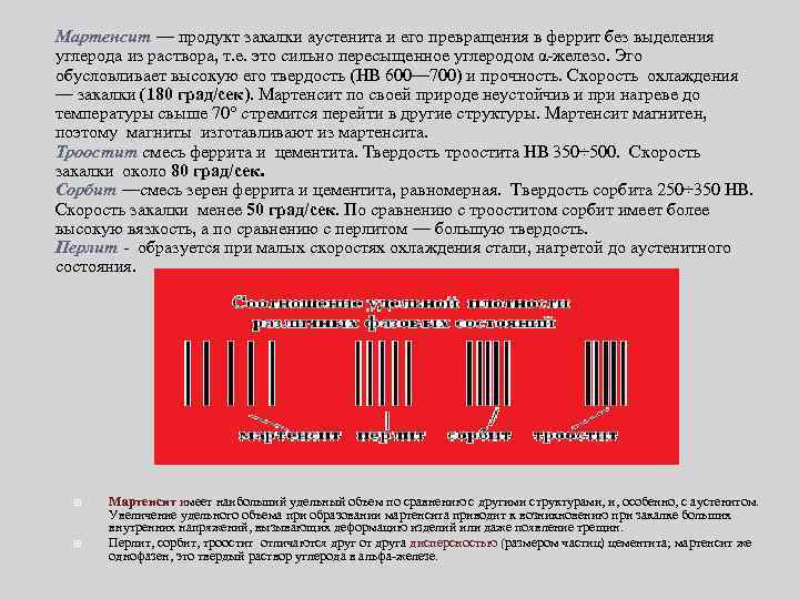 Мартенсит — продукт закалки аустенита и его превращения в феррит без выделения углерода из