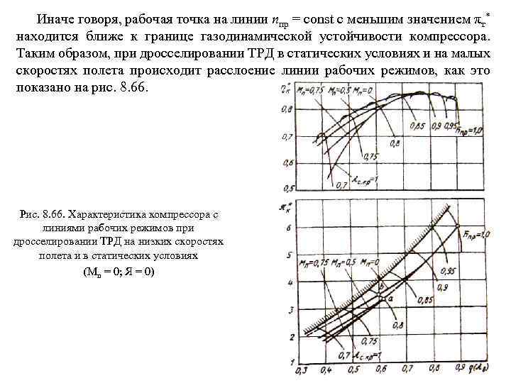 Иначе говоря, рабочая точка на линии nпр = const с меньшим значением πт* находится