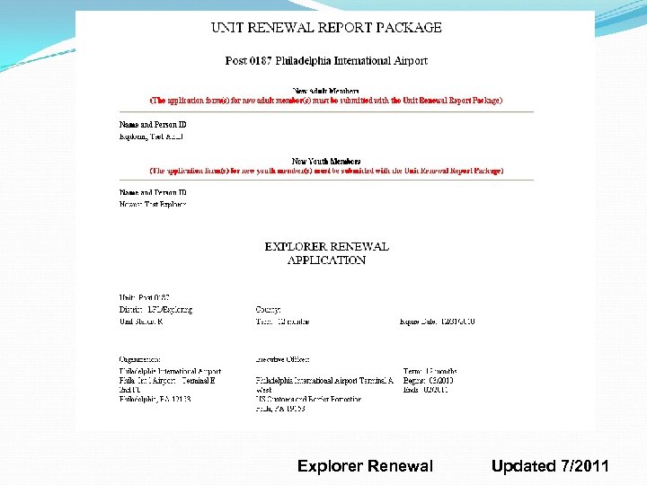 Explorer Renewal Updated 7/2011 