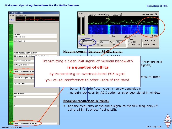 Ethics and Operating Procedures for the Radio Amateur Reception of PSK Heavily overmodulated PSK