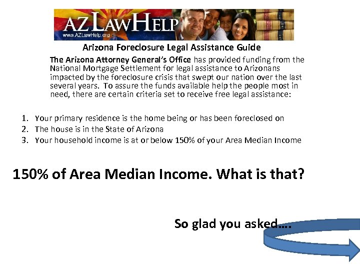 Arizona Foreclosure Legal Assistance Guide The Arizona Attorney General’s Office has provided funding from