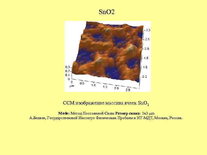 Sn. O 2 ССМ изображение массива ячеек Sn. O 2 Mode: Метод Постоянной Силы