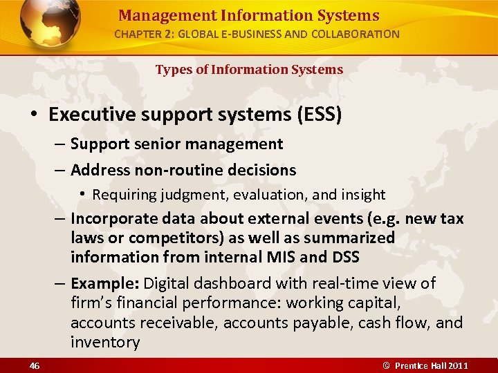 Management Information Systems CHAPTER 2: GLOBAL E-BUSINESS AND COLLABORATION Types of Information Systems •