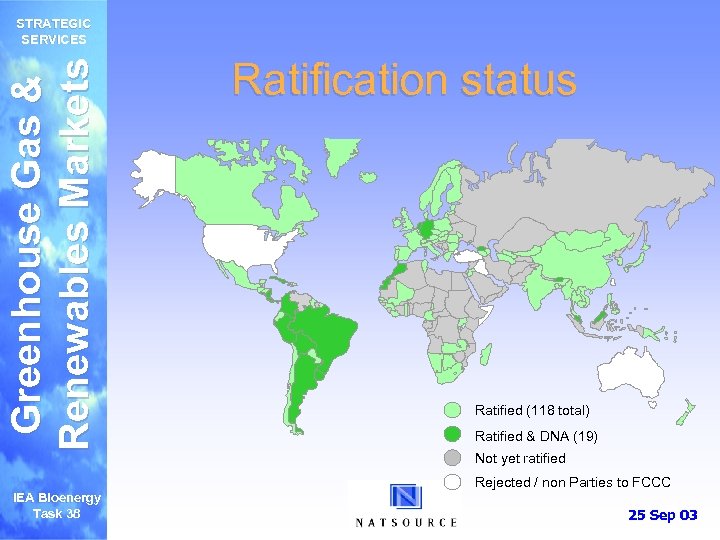 Greenhouse Gas & Renewables Markets STRATEGIC SERVICES Ratification status Ratified (118 total) Ratified &