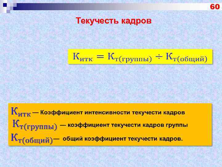 60 Текучесть кадров 