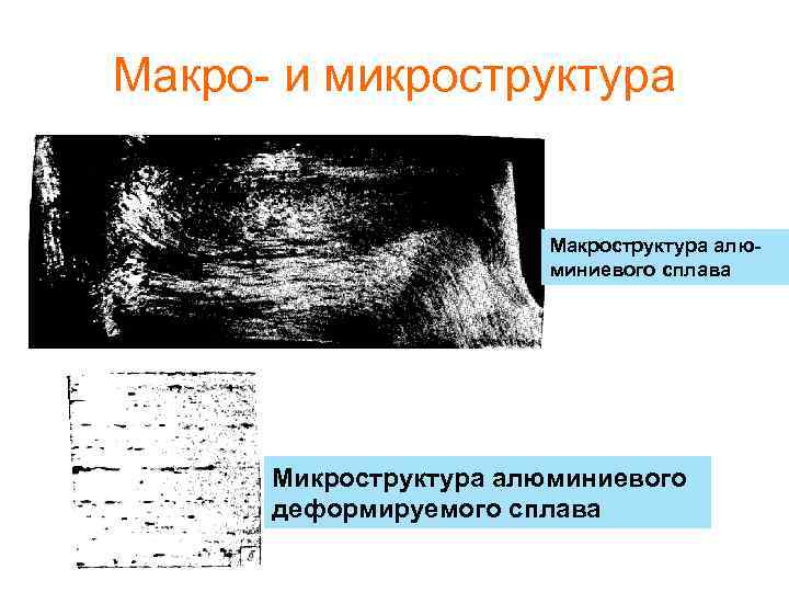 Макро- и микроструктура Макроструктура алюминиевого сплава Микроструктура алюминиевого деформируемого сплава 