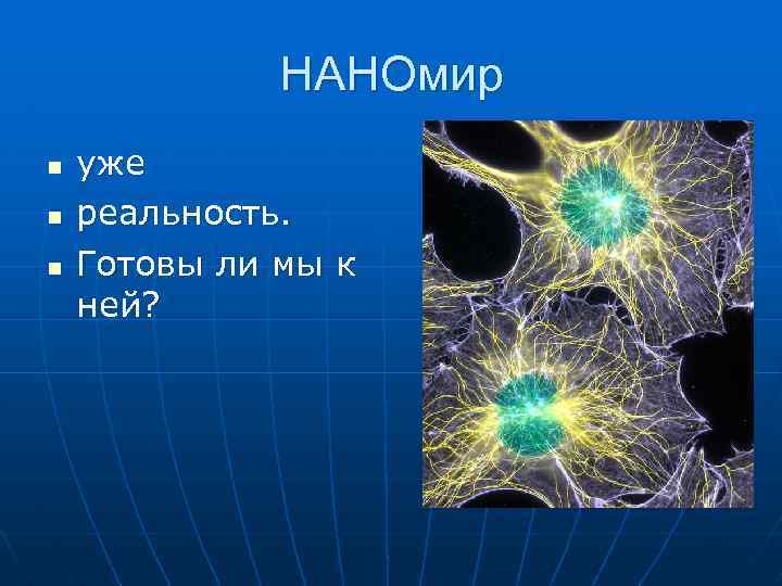 НАНОмир n n n уже реальность. Готовы ли мы к ней? 