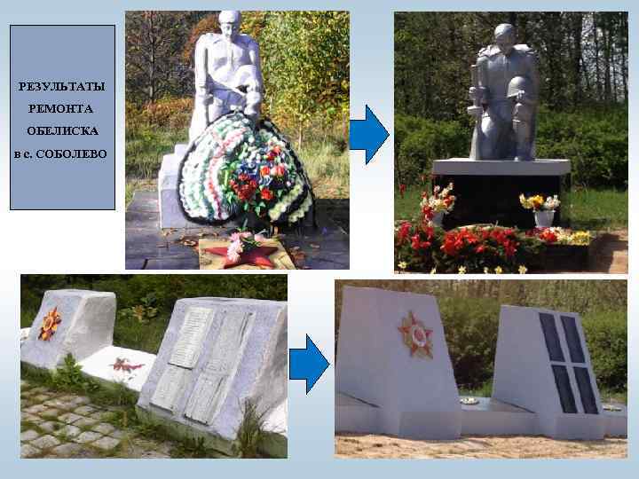 РЕЗУЛЬТАТЫ РЕМОНТА ОБЕЛИСКА в с. СОБОЛЕВО 