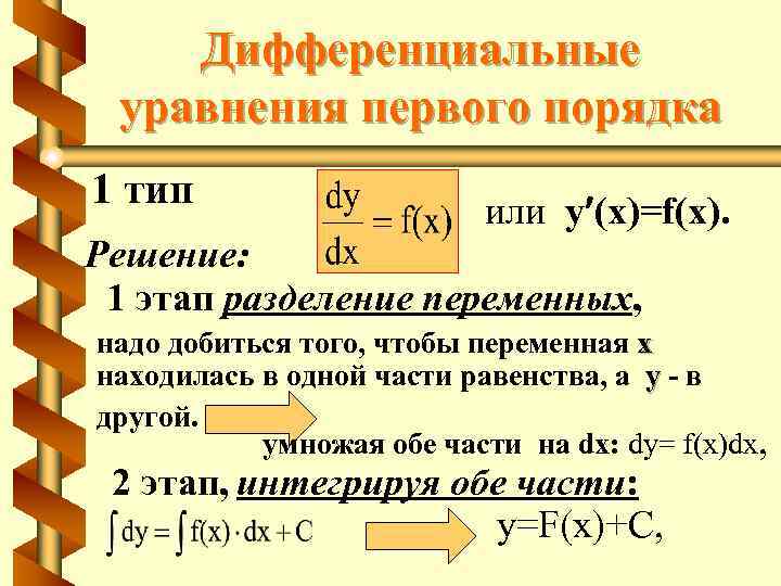 Первого порядка. Определить Тип дифференциального уравнения 1-го порядка. Типы дифференциальных уравнений первого порядка таблица. Дифференциальные уравнения первого порядка таблица. Методы решения дифференциальных уравнений.