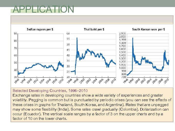 APPLICATION Selected Developing Countries, 1996– 2010 Exchange rates in developing countries show a wide