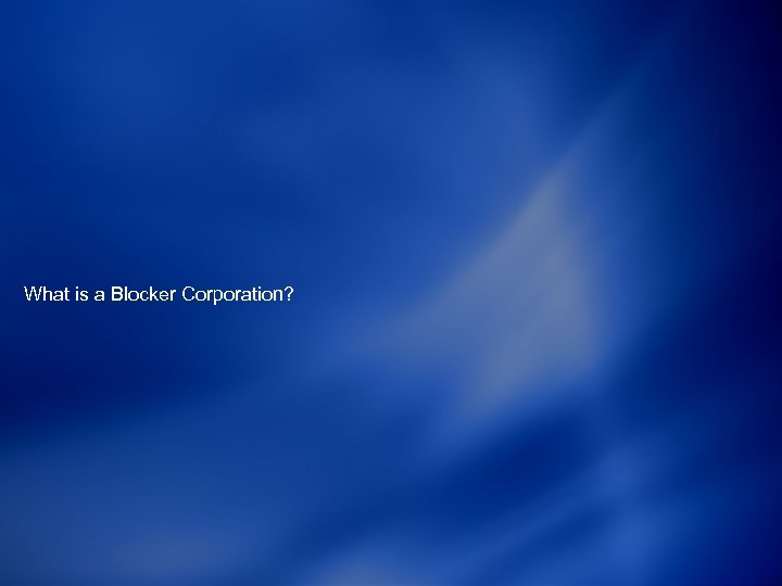 What is a Blocker Corporation? 