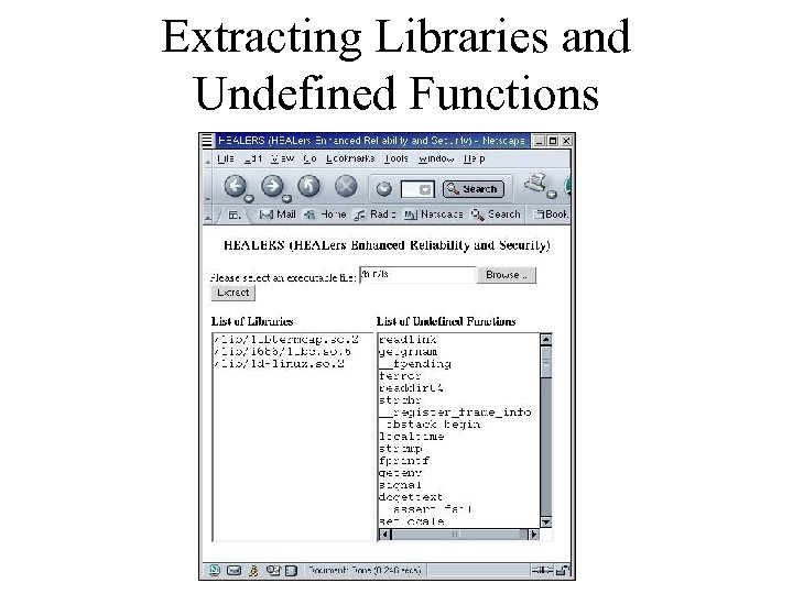 Extracting Libraries and Undefined Functions 