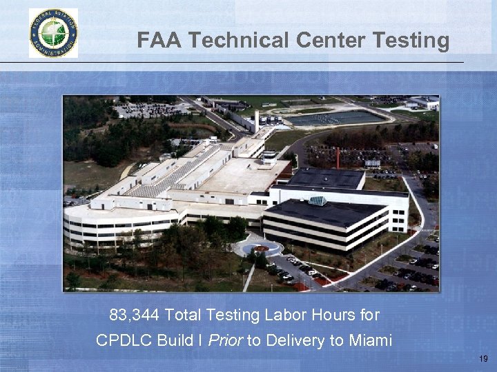 FAA Technical Center Testing 83, 344 Total Testing Labor Hours for CPDLC Build I