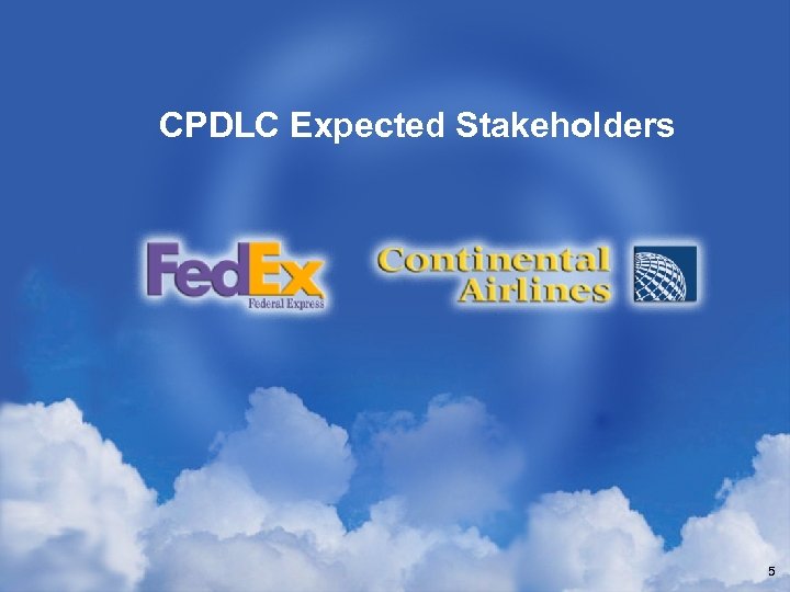 CPDLC Expected Stakeholders 5 