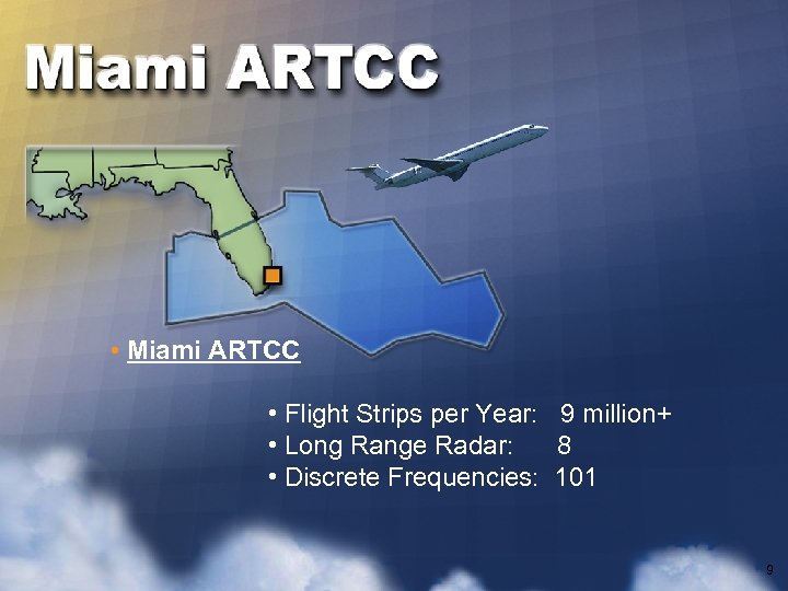  • Miami ARTCC • Flight Strips per Year: 9 million+ • Long Range