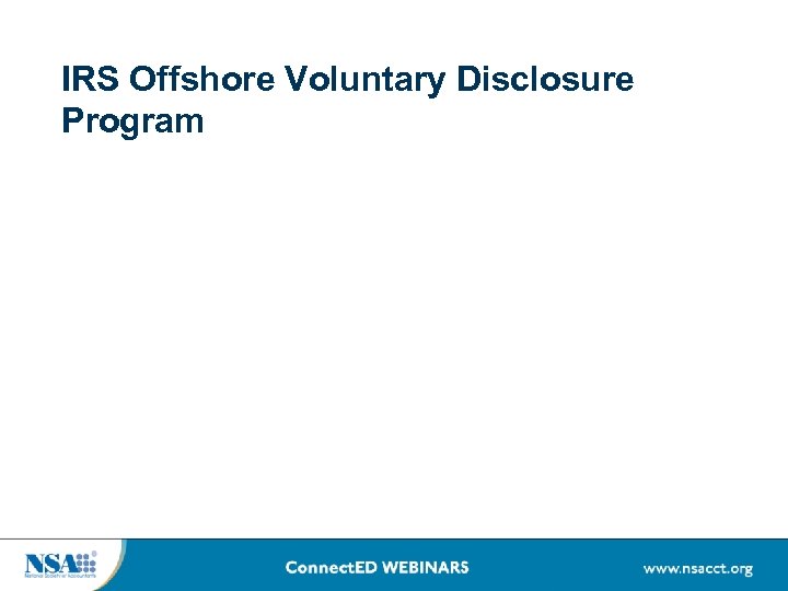 IRS Offshore Voluntary Disclosure Program 