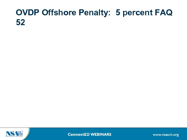 OVDP Offshore Penalty: 5 percent FAQ 52 