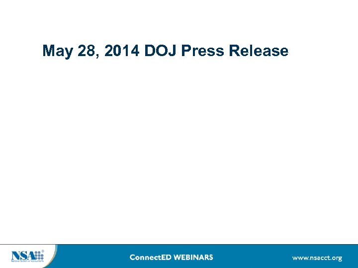 May 28, 2014 DOJ Press Release 