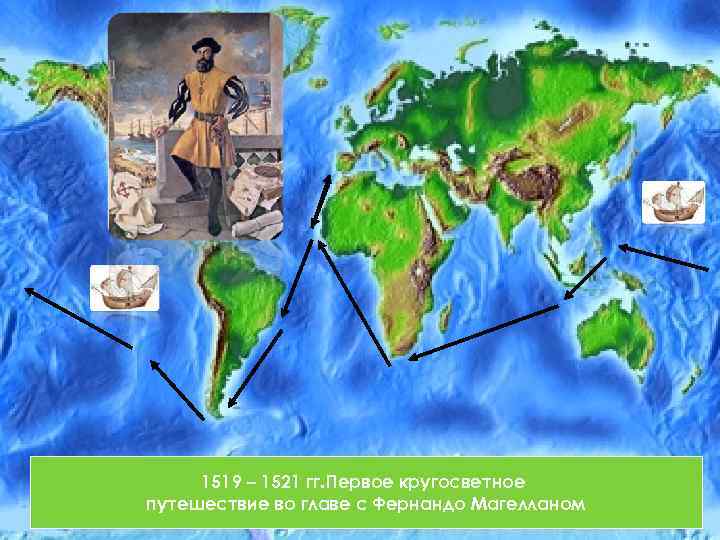 1519 – 1521 гг. Первое кругосветное путешествие во главе с Фернандо Магелланом 