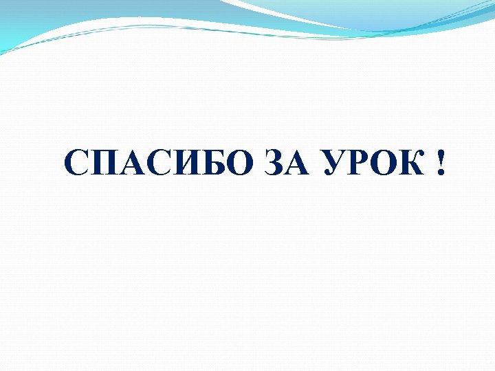 СПАСИБО ЗА УРОК ! 