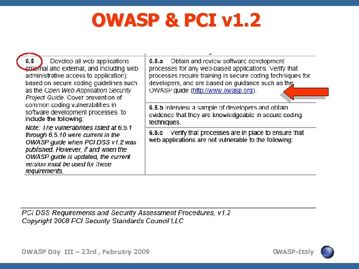 OWASP & PCI v 1. 2 OWASP Day III – 23 rd , February