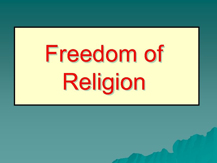 Freedom of Religion 