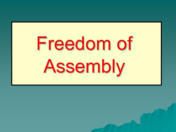 Freedom of Assembly 