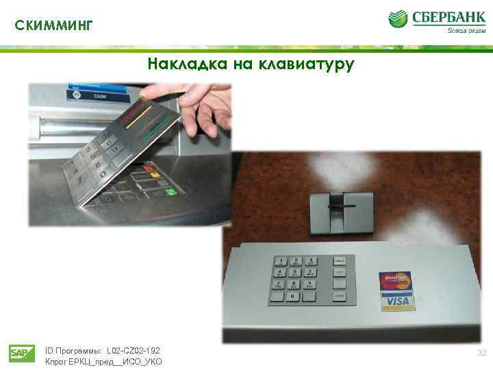 СКИММИНГ Накладка на клавиатуру ID Программы: L 02 -CZ 02 -192 Кпрог ЕРКЦ_пред__ИСО_УКО 32