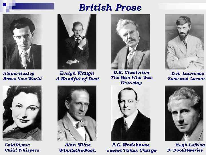 British Prose Aldous Huxley Brave New World Evelyn Waugh A Handful of Dust G.