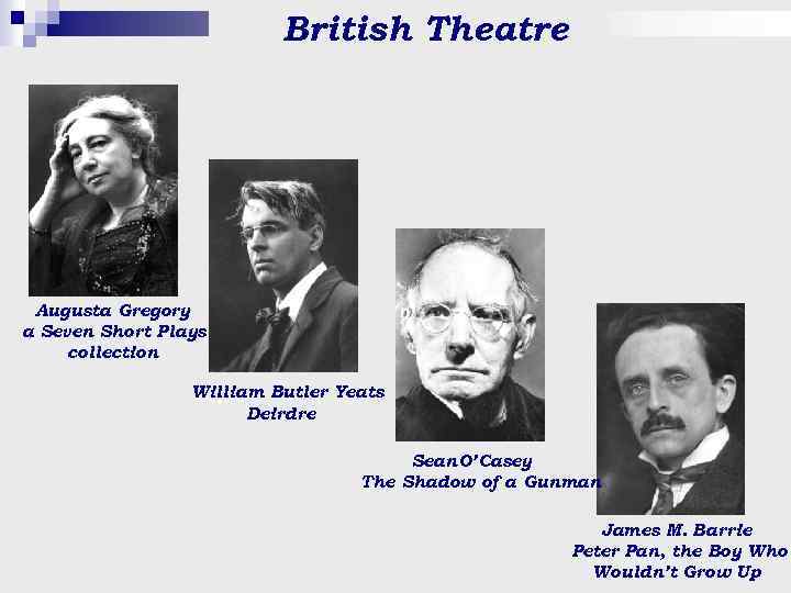 British Theatre Augusta Gregory a Seven Short Plays collection William Butler Yeats Deirdre Sean